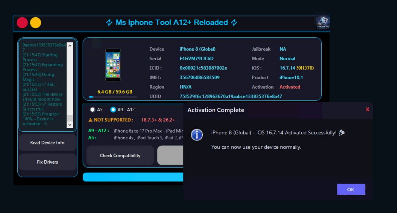 Ms Iphone Tool   ⭐️A9 TO A12+ 6s TO 17 PRO MAX iCloud Bypass